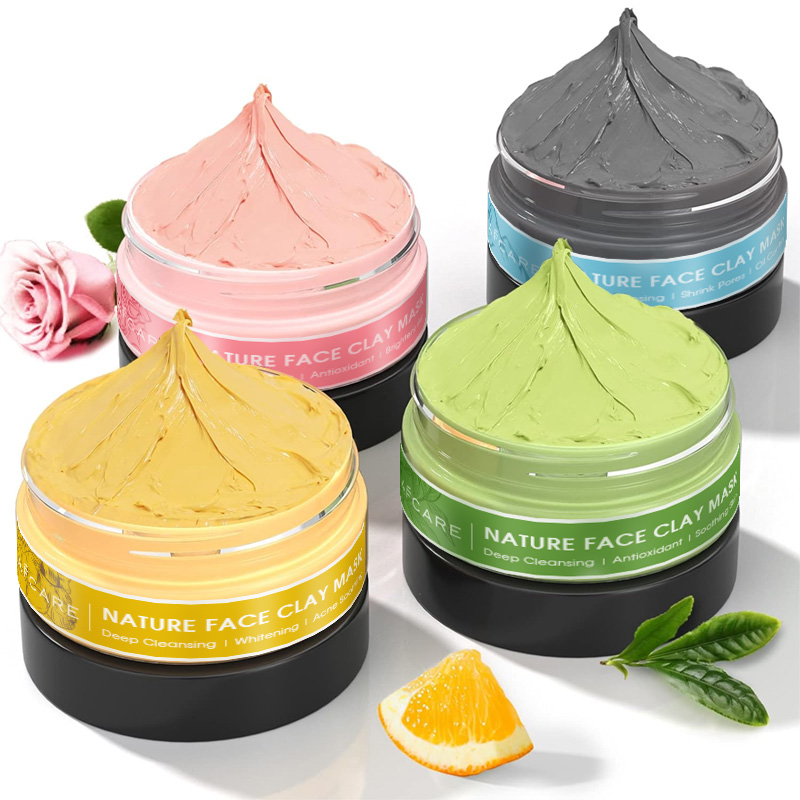 Green Tea Cleansing Clay Mask - Ensemble de masques faciaux en argile,