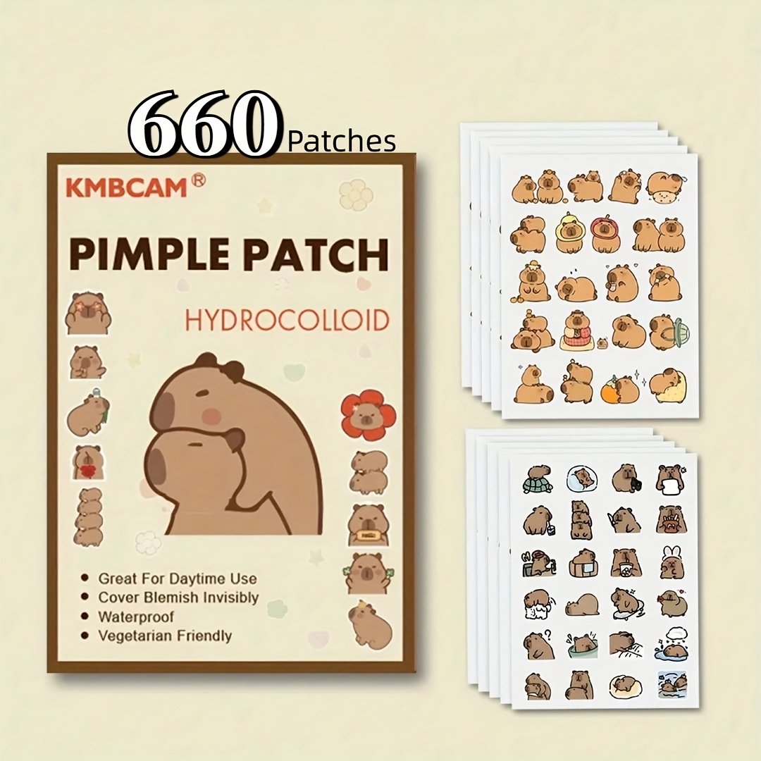 Skincare - Patchs anti-boutons en forme de capybara,