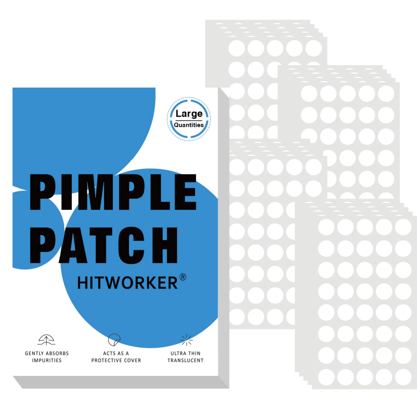 Hydrocolloid Pimple Patch - 800 Patchs Hydrocolloïdes pour l'Acné, Autocollants