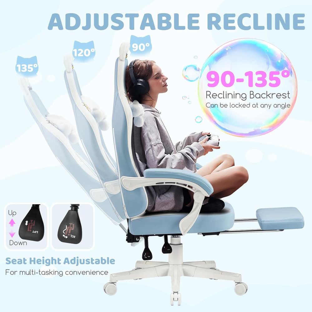 Chaise de jeu ergonomique bleu - Massage avis et prix