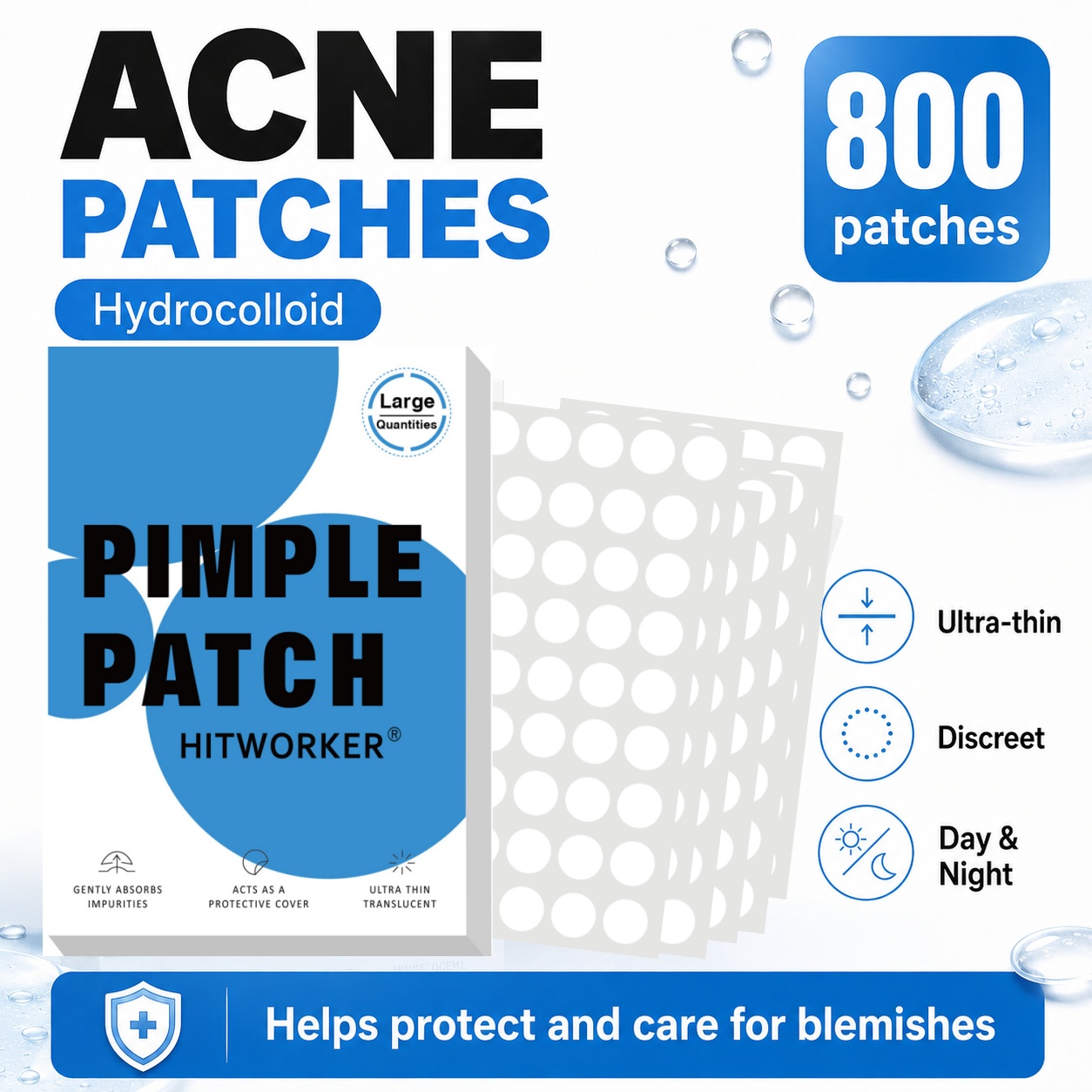 800 Patchs Hydrocolloïdes pour - Hydrocolloid Pimple Patch avis et prix