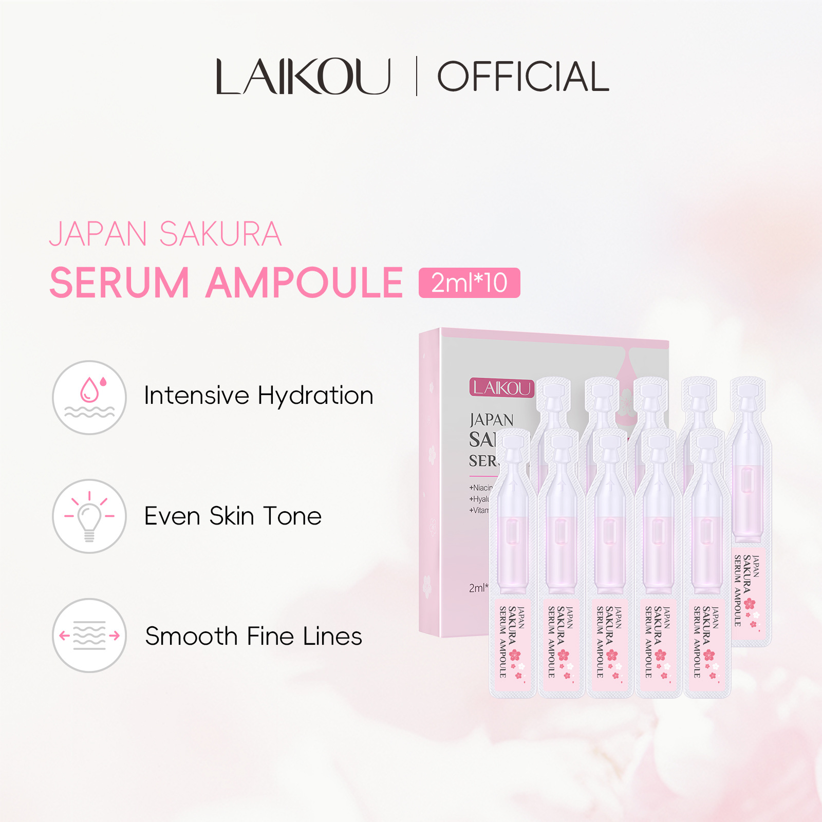 Lot de 10 ampoules sérum hydra - Niacinamide Pore Shrinking Essence avis et prix